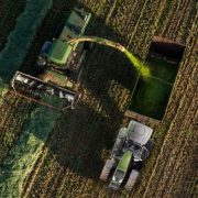 Farming machinery in a field